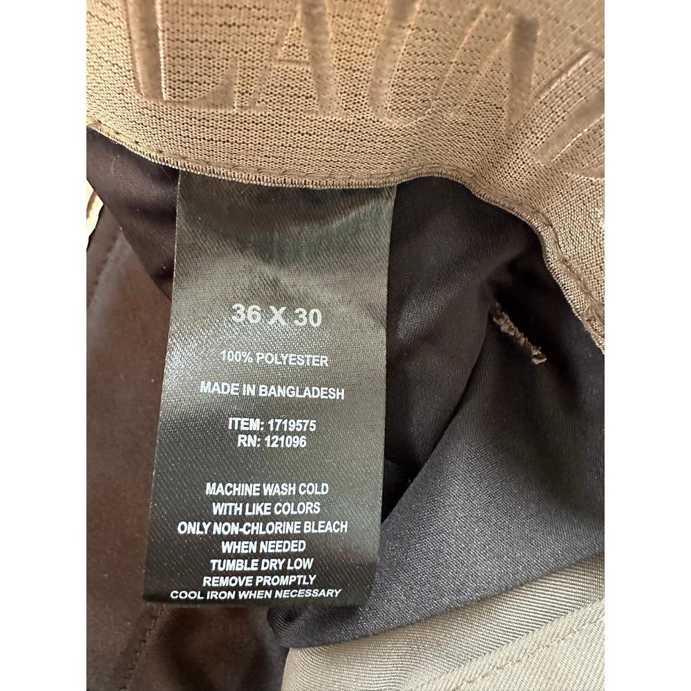 Mens 36 X 30 Flat Front Dress Pants‎ Brown - Picture 6 of 8